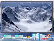Completed puzzle image of a serene winter mountain scene from the free online game Puzzle Craze Winter Scene