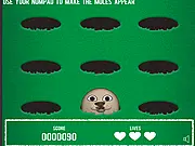 Save a Mole game screenshot, play free high reflex game online, anti-whack-a-mole challenge on PlayArcadeHub