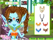 Rainbow Fairy Makeup free online game screenshot showing a fairy with vibrant, colorful makeup and rainbow wings.