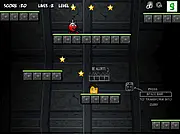 Screenshot of the Mr Cube platform game, showing a square character next to an enemy with the text 'Mr. Cube' overlaid on the screen.