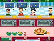 Hot Pizza Shop free online cooking game where players must quickly click ingredients in the correct order to make and serve pizzas to customers.