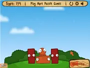 Play Sqirlz online free puzzle game, Orange Sqirl character jumping to reach friend on PlayArcadeHub
