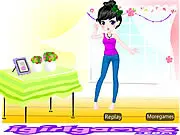 Chic Little Girl free online dress up game screenshot, stylish girl Amelia posing with glamorous clothes and makeup
