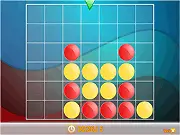 FourPlay free online game image showing a red disc being dropped into a classic Connect 4 style game grid on PlayArcadeHub