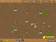 Dwarfs Under Siege tower defense game screenshot, dwarf army defending village, goblin invasion, free online strategy game