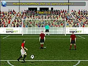 Dkicker 2 Italian Soccer Competition free online game screenshot showing a penalty shootout scene with a player ready to kick the ball