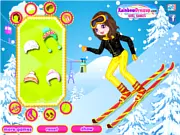Skiing Beauty dress-up online game, free fashion game on PlayArcadeHub, girl styling winter outfit