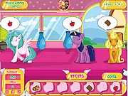 Pony Sweet Day Care game, play free online pet care game, feeding and giving toys to ponies