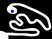 Free online puzzle game Maze of Darkness, black screen with small light cone, impossible maze challenge