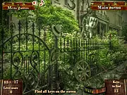 Secrets of Castle game screenshot showing a scene from an ancient castle interior, with several small hidden objects faintly visible among the furniture and walls.