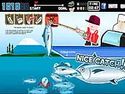 Sushi Fishing free online arcade timing game screenshot catching Tuna on PlayArcadeHub