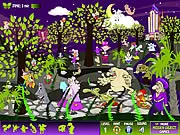 Funny Creatures Hidden Objects game screenshot showing a magical scene with elves and dwarves, play free online puzzle game