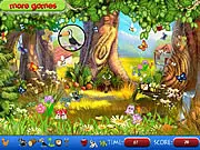 Sweet Garden Hidden Objects game screenshot showing a colorful garden scene with a list of items to find, play free online game