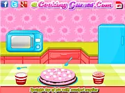 Peppermint Marshmallow Ice Cream Pie finished dessert in an online cooking game, decorated with whipped cream
