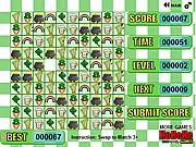 St. Patrick's Tri Match free online match-3 puzzle game screenshot with special green tiles on PlayArcadeHub