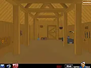 Viking House Escape game screenshot showing the interior of a rustic wooden room with scattered objects, play free online escape puzzle