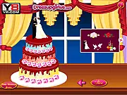 Decorated multi-tiered Valentine's Day or wedding cake in the online design game Valentine Cake Decorating