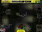 Gameplay screenshot of Midnight Drift Race Miami showing a high-performance car drifting around a corner on a neon-lit city street at night.