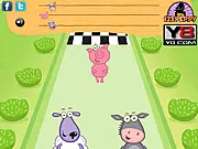 Free online racing game Animal Fun Race, pig competing against other animals in a speed competition