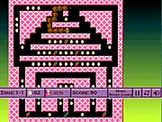 Screenshot of Snake Challenge, showing the snake character in a maze-like level collecting glowing eggs