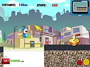 Play Doraemon Hunger Run free online running game, guiding Doraemon along a deadly road with food and obstacles.