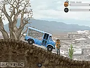High-security prison bus driving on a bumpy road in the online game PrisonBus Driver
