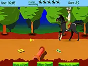 Ben 10 riding a horse through an alien landscape in the online action game Ben 10 Horse Racing