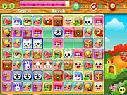 Screenshot of Cute Animals Link free online game showing a grid of adorable animal tiles being matched on PlayArcadeHub