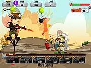 Turkish Warrior free online side-scrolling shooter game, military character on a platform shooting enemies