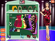 Gameplay screenshot of Veronica Glam Doll Dress Up showing the character Veronica trying on a glamorous, elegant party dress and jewelry.