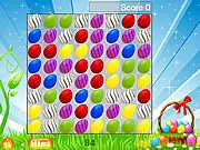 Screenshot of Match 3 Easter Egg online puzzle game with colorful, matching eggs