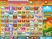 Cute Animals Link 2 free online matching puzzle game with monkeys, rabbits, and pigs