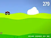 Truck Launch Maniac 2 free online game, monster truck launching off a ramp into a valley of obstacles