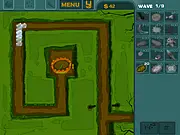 Play Bugs TD Invasion free online game, tower defense strategy, upgrade turrets, protect the plant from bugs on PlayArcadeHub