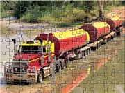 Road Train Truck Puzzle free online jigsaw game, solving a puzzle of a massive road train truck