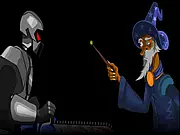 The Fairyland Massacre free online game screenshot, man with a chainsaw eliminating creatures, dark arcade action game on PlayArcadeHub
