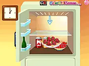 Chocolate Covered Strawberries online cooking game screenshot, player decorating strawberries with melted chocolate and sprinkles, free dessert game