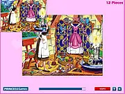 Princess Cinderella Puzzle jigsaw game birds and mice dress