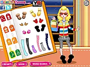 Screenshot of Lina's Weekend Shopping Dress Up game, girl model choosing a stylish outfit for a shopping trip, play free online fashion game