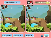 Play Lost Monkey Find Differences free online skill game, spotting variations between two pictures on PlayArcadeHub
