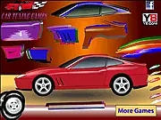 Screenshot of the Pimp My New Viper online game showing a highly customized Dodge Viper sports car with custom paint and accessories
