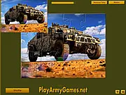 Military Hummer Jigsaw Puzzle free online game, challenging picture puzzle with four difficulty levels, play online brain game
