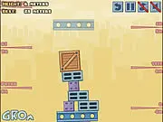 Awesome Builder free online game screenshot of a tall tower being built with building blocks