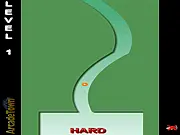 Screenshot of the Shirk free online game showing a small object trying to pass through a narrow opening between two fast-moving walls