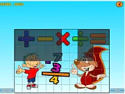 Screenshot of the PicTrix Puzzle game showing colorful falling picture pieces hovering above a partially completed photo on a flat base.
