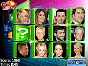 Celebrity Matching Game free online, play memory puzzle game, find pairs of celebrity cards, concentration game