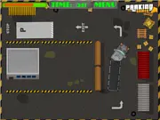 Screenshot of Semi Truck Parking game showing a large red semi-truck navigating a parking lot full of obstacles, play free online