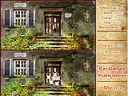 Decay City Spotter game screen showing two dark, gritty images of a crumbling city with small differences to find