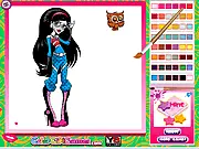 Play Monster High Coloring free online game with Frankie Stein, Draculaura, and Clawdeen Wolf