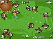 Bunny Bustle free online action puzzle game. Drag the bunny to the basket and use the power hand to jail bullies on PlayArcadeHub.